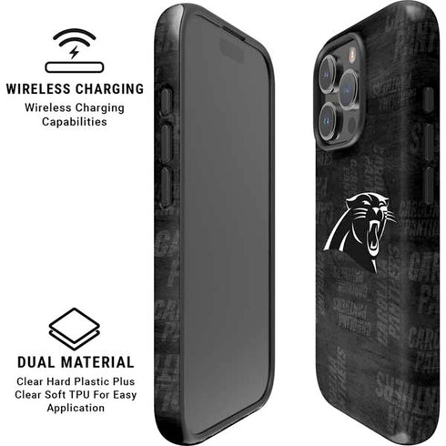 NFL Carolina Panthers Black & White iPhone 16 Pro Magsafe Impact Case